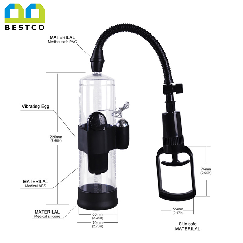 B-K10 Penis pump with vibrator