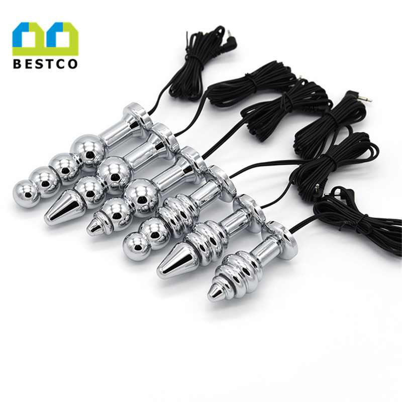 electric shock Stainless Steel Metal anal plug
