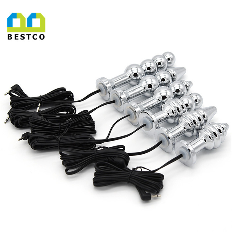 electric shock Stainless Steel Metal anal plug